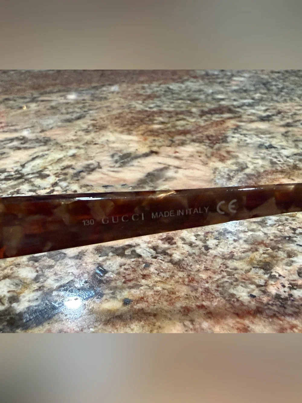 Gucci Tortoiseshell Square Small Frame Bamboo accent Glasses-NO LENSES